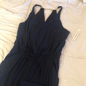 Navy wide leg jumpsuit